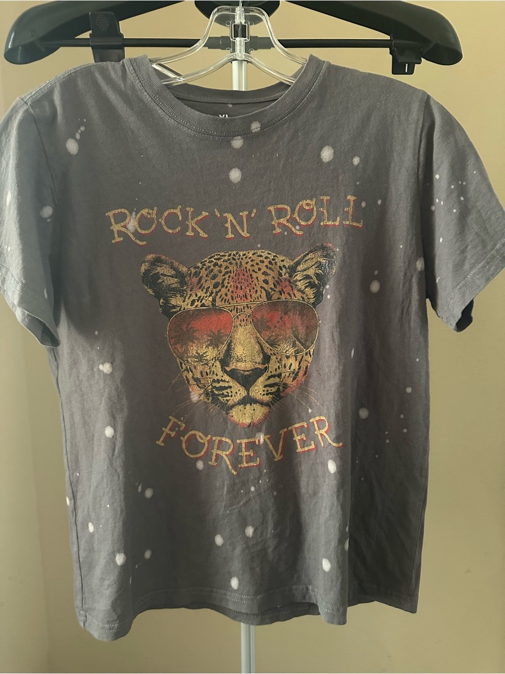 Kids 'Rock N' Roll Forever' Graphic Tee - Charcoal